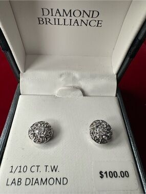 Diamond Brilliance 1/10 CT TW Lab Diamond Sterling Silver Stud Earrings